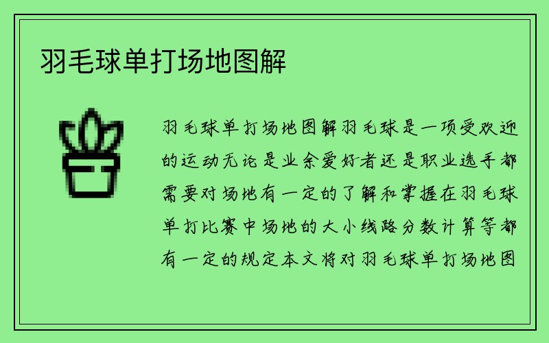 羽毛球单打场地图解